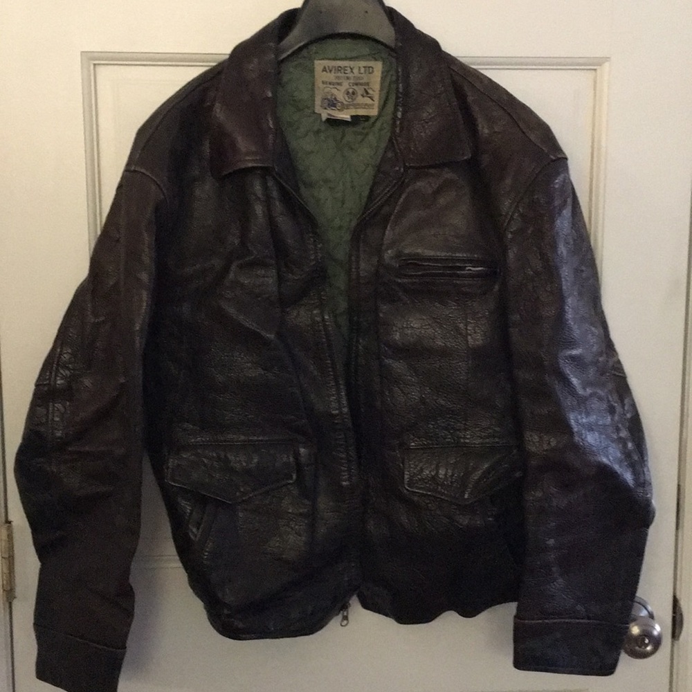 men’s dark brown genuine leather bomber jacket